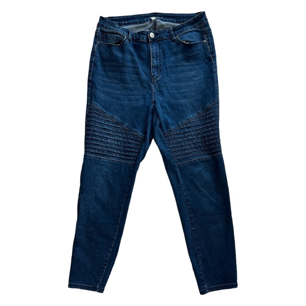 Loralette Blue Knee Embelished Skinny Jeans 14